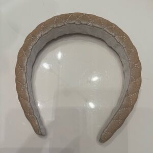 Elegant Tan Quilted Headband